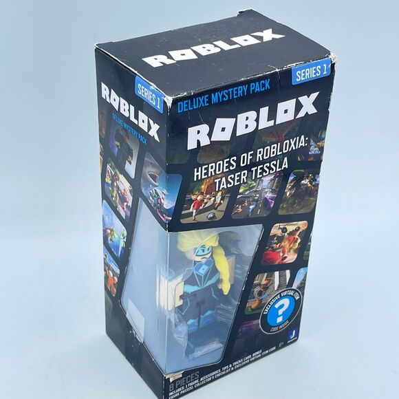 Roblox Deluxe Mystery Pack Heroes of Robloxia Taser Tessla w/ Virtual Item Code - Picture 2 of 7